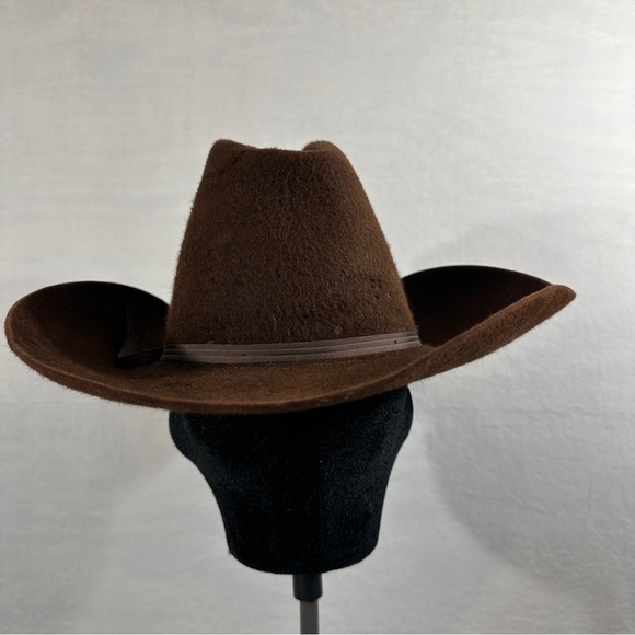 Dobbs West brown felt cowboy hat distressed vintage western - Picture 6 of 16